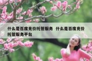 什么是百度竞价托管服务  什么是百度竞价托管服务平台