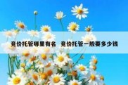 竞价托管哪里有名  竞价托管一般要多少钱
