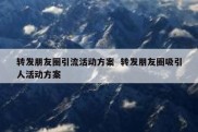 转发朋友圈引流活动方案  转发朋友圈吸引人活动方案