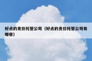 好点的竞价托管公司（好点的竞价托管公司有哪些）