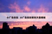 小广告投放  小广告投放策划方案模板