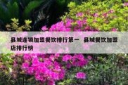 县城连锁加盟餐饮排行第一  县城餐饮加盟店排行榜