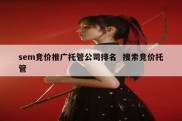 sem竞价推广托管公司排名  搜索竞价托管