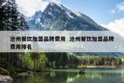 沧州餐饮加盟品牌费用  沧州餐饮加盟品牌费用排名