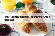 竞价托管的公司有哪些  竞价托管的公司有哪些股票