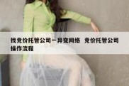 找竞价托管公司一异变网络  竞价托管公司操作流程