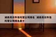 湖南竞价外包托管公司排名  湖南竞价外包托管公司排名前十