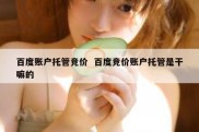 百度账户托管竞价  百度竞价账户托管是干嘛的