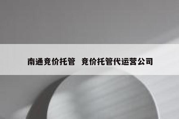 南通竞价托管 竞价托管代运营公司