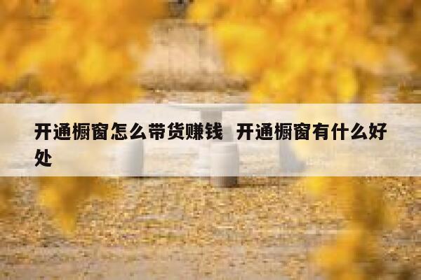开通橱窗怎么带货赚钱  开通橱窗有什么好处 第1张