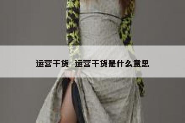 运营干货 运营干货是什么意思
