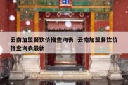 云南加盟餐饮价格查询表  云南加盟餐饮价格查询表最新