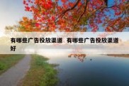有哪些广告投放渠道  有哪些广告投放渠道好