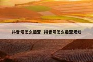 抖音号怎么运营  抖音号怎么运营规划