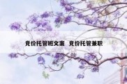 竞价托管班文案  竞价托管兼职