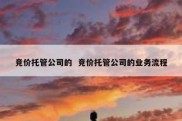 竞价托管公司的  竞价托管公司的业务流程
