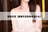 医美引流（医美引流出表单是什么）
