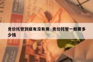 竞价托管到底有没有用  竞价托管一般要多少钱