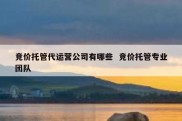 竞价托管代运营公司有哪些  竞价托管专业团队