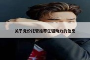 关于竞价托管推荐亿驱动力的信息