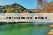 我要上热门涨粉丝1000万  我想涨粉丝