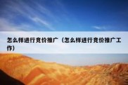 怎么样进行竞价推广（怎么样进行竞价推广工作）