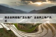 做企业网络推广怎么推广  企业网上推广方式
