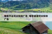 哪些平台可以投放广告  哪些渠道可以投放广告