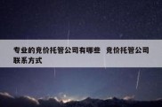 专业的竞价托管公司有哪些  竞价托管公司联系方式