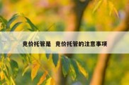 竞价托管是  竞价托管的注意事项