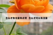 怎么才有流量和点赞  怎么才可以有流量