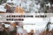 小红书新手如何涨1000粉  小红书新手如何涨1000粉丝