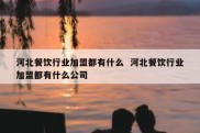 河北餐饮行业加盟都有什么  河北餐饮行业加盟都有什么公司