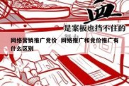 网络营销推广竞价  网络推广和竞价推广有什么区别