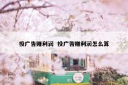 投广告赚利润  投广告赚利润怎么算