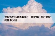 竞价账户托管怎么推广  竞价推广账户竞价托管多少钱