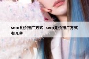 sem竞价推广方式  sem竞价推广方式有几种