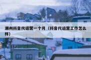 潮州抖音代运营一个月（抖音代运营工作怎么样）