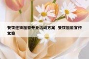 餐饮连锁加盟开业活动方案  餐饮加盟宣传文案
