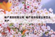 帐户竞价托管公司  帐户竞价托管公司怎么开户