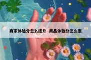 商家体验分怎么提升  商品体验分怎么涨
