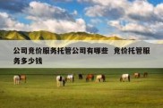 公司竞价服务托管公司有哪些  竞价托管服务多少钱