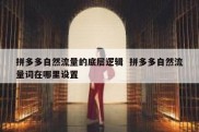 拼多多自然流量的底层逻辑  拼多多自然流量词在哪里设置