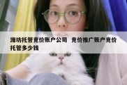 潍坊托管竞价账户公司  竞价推广账户竞价托管多少钱