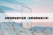 合肥招商加盟代运营（合肥招商加盟公司）