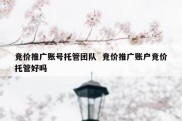 竞价推广账号托管团队  竞价推广账户竞价托管好吗