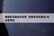 郫都区百度竞价托管  百度竞价托管选1号总管专选