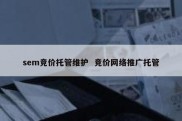 sem竞价托管维护  竞价网络推广托管