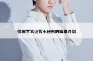 徐同学大运营小秘密的简单介绍