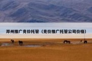 邓州推广竞价托管（竞价推广托管公司价格）